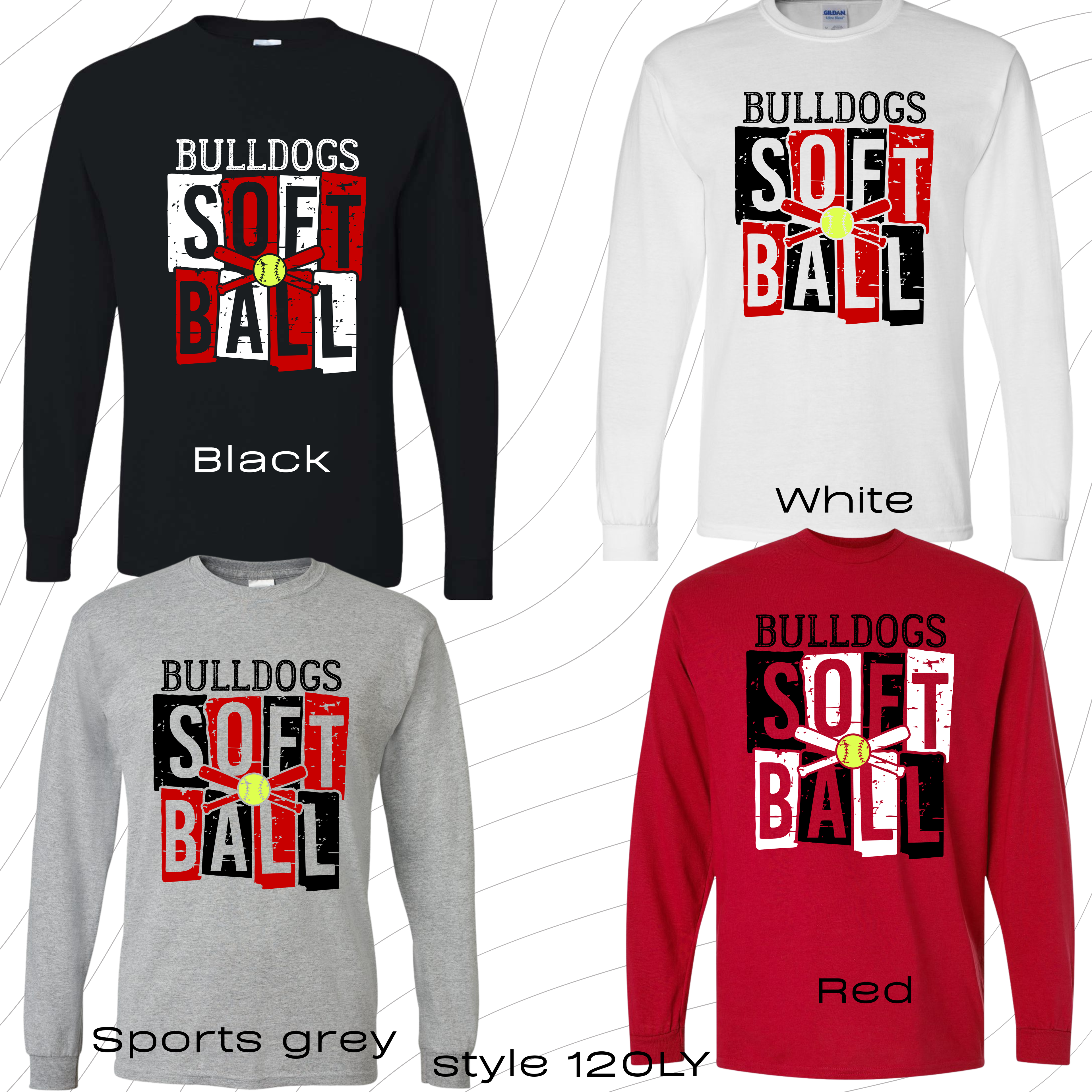 PRE-ORDER YOUTH softball style 120 long sleeve t-shirt