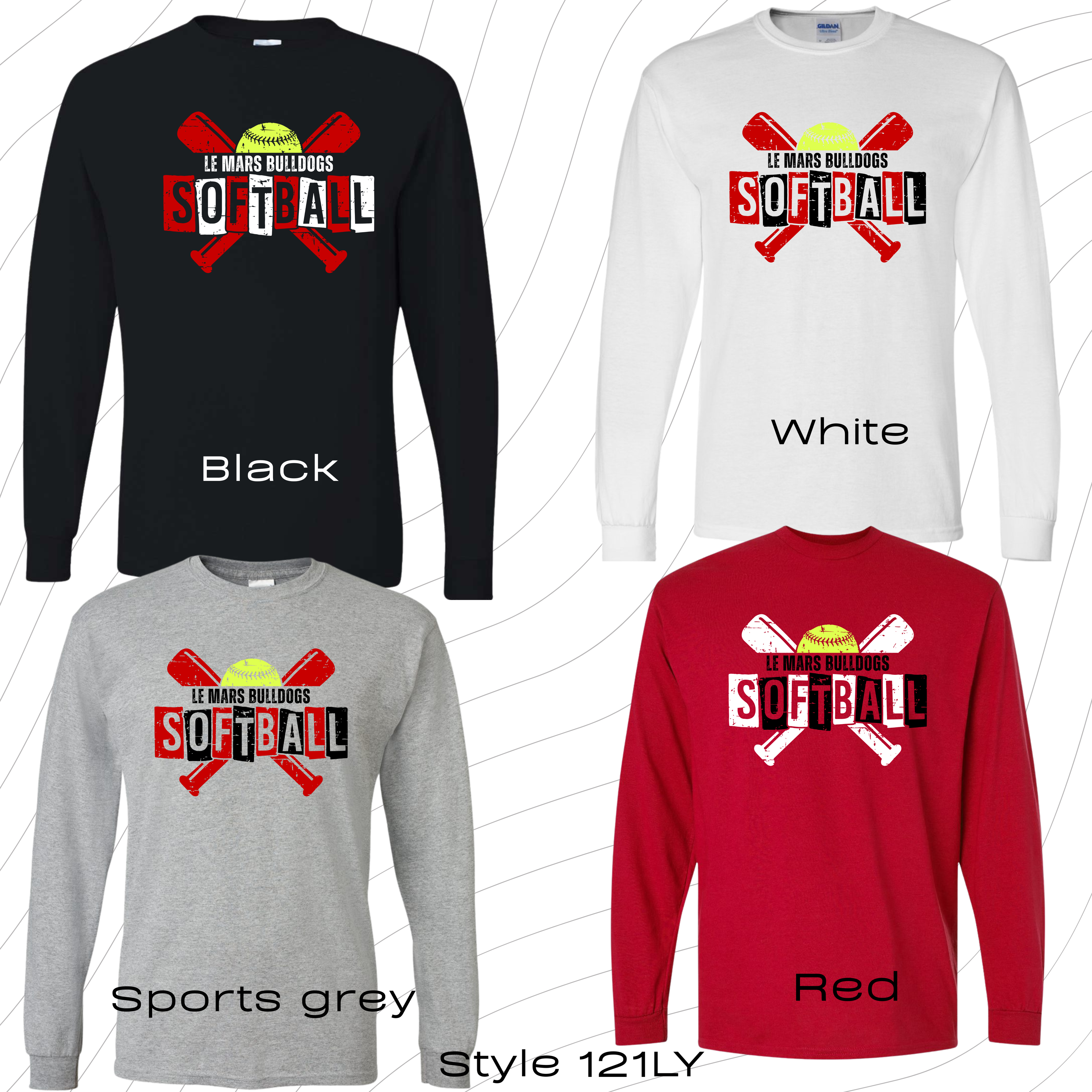 PRE-ORDER YOUTH softball style 121 long sleeve t-shirt