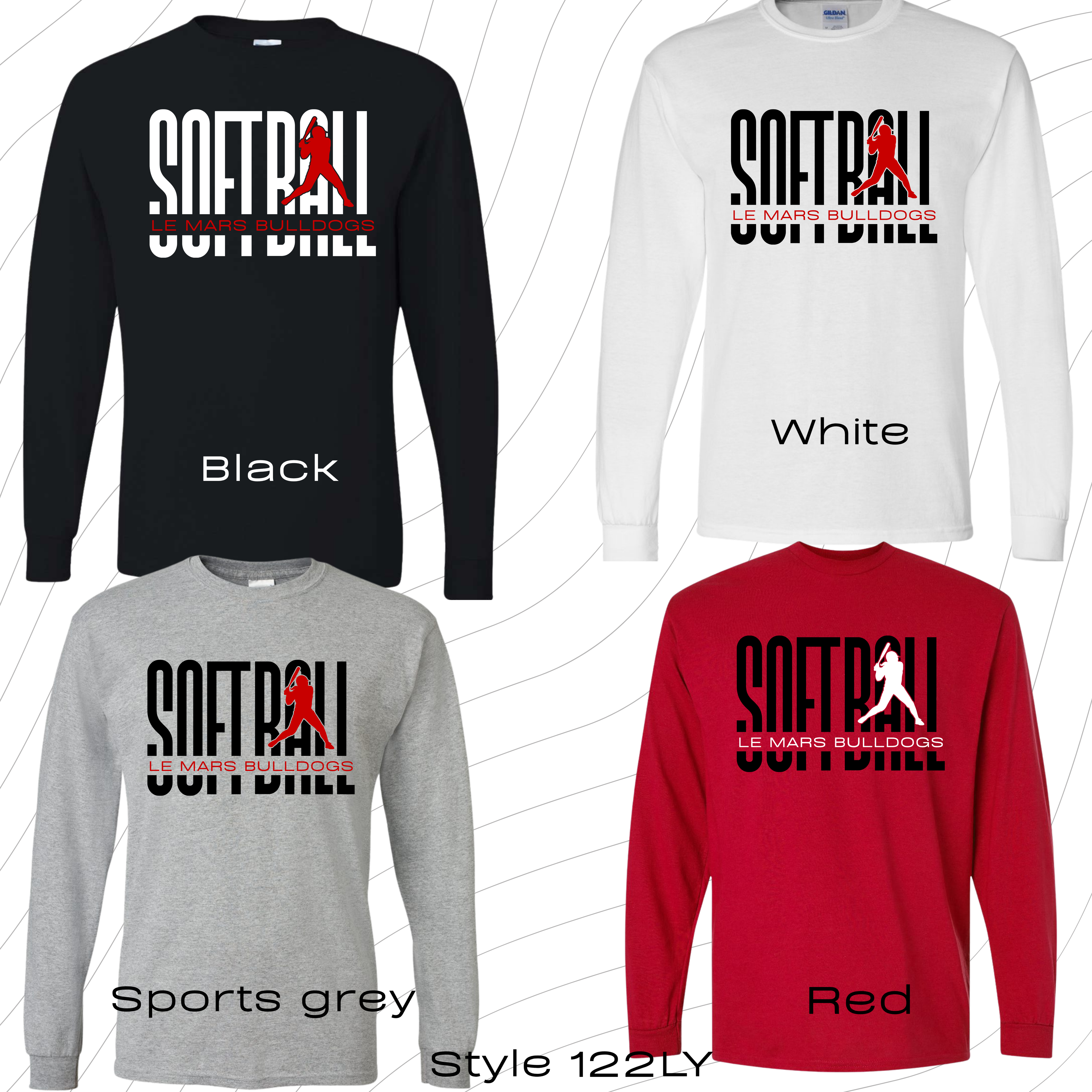 PRE-ORDER YOUTH softball style 122 long sleeve t-shirt