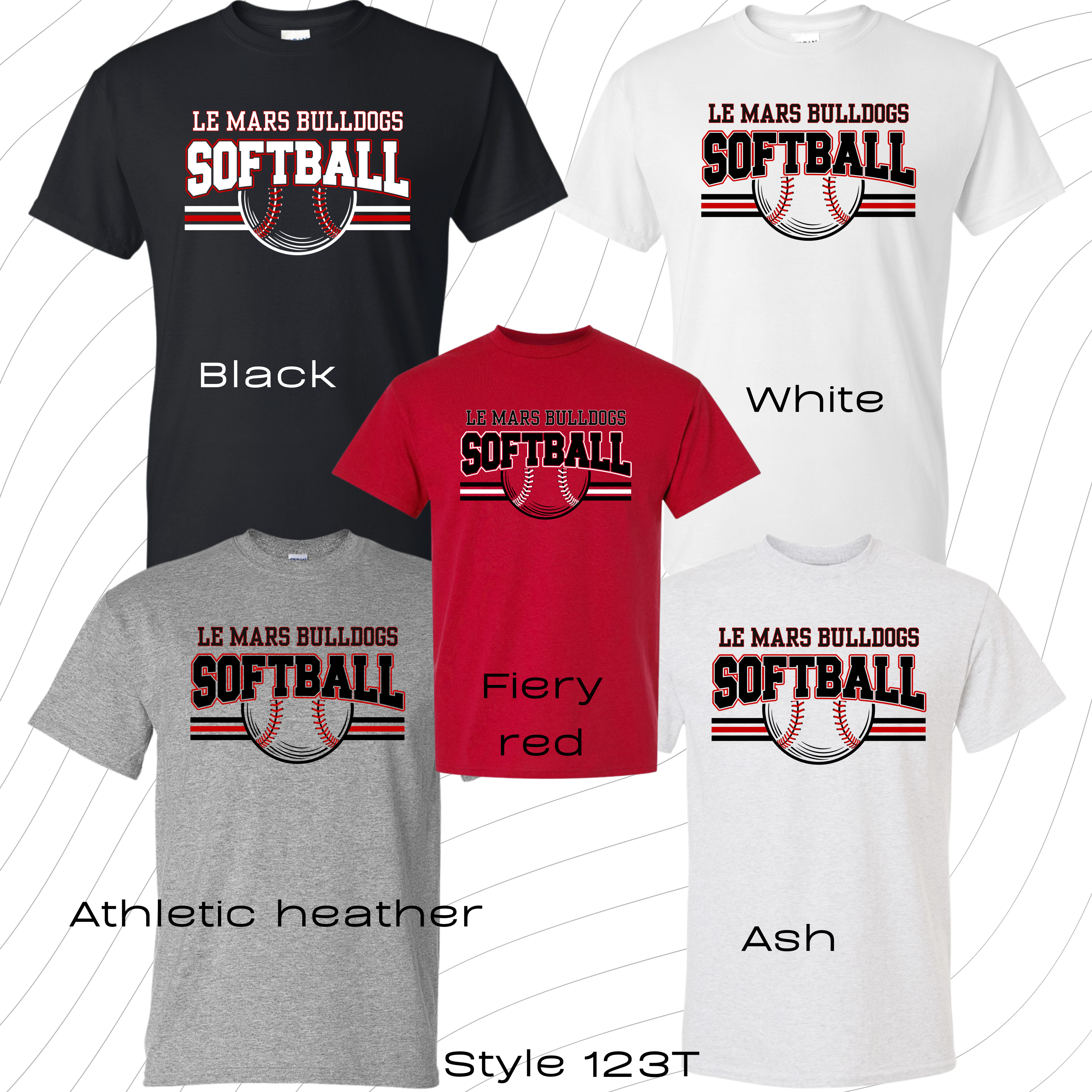 PRE-ORDER ADULT TALL softball style 123 t-shirt
