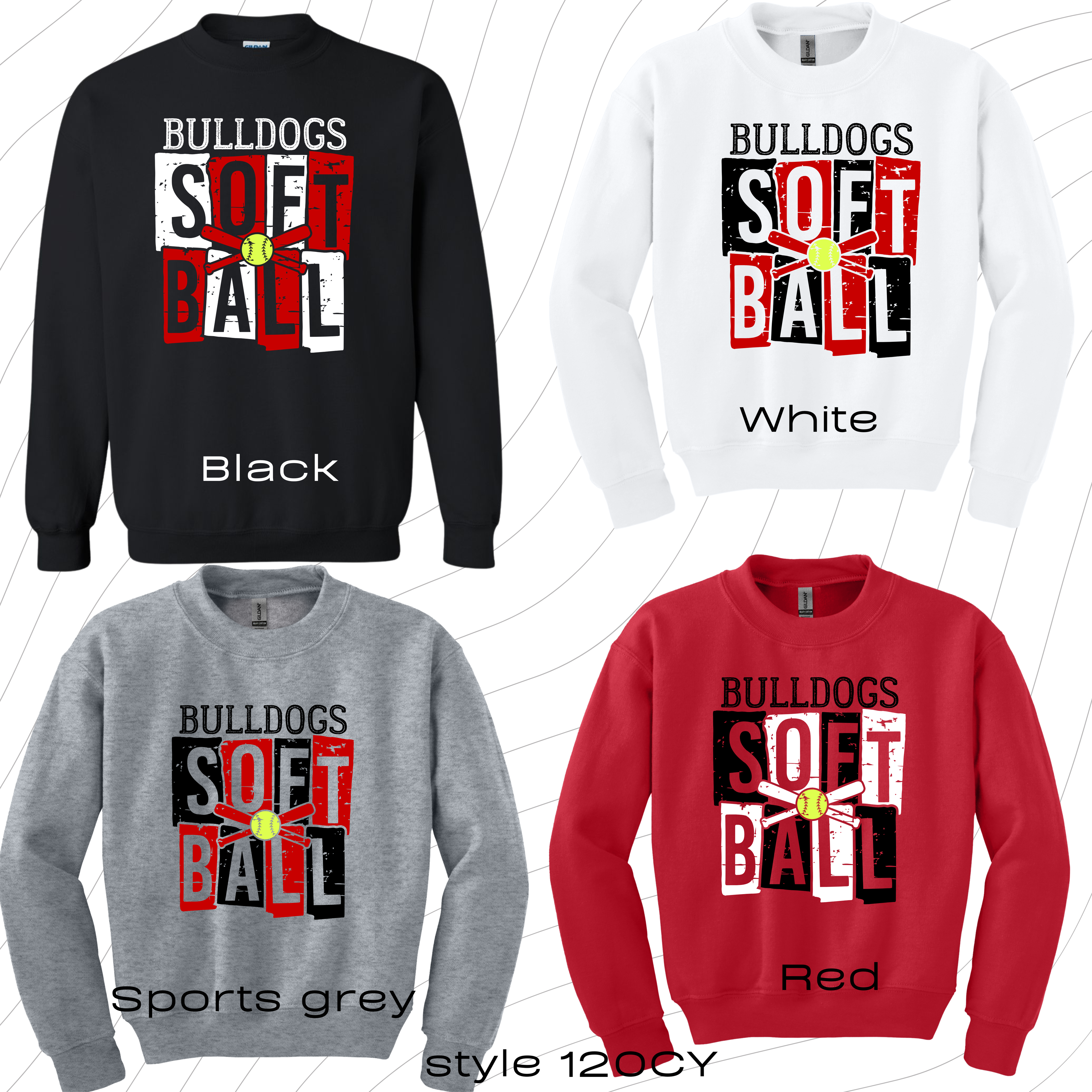 PRE-ORDER YOUTH softball style 120 crewneck sweatshirt