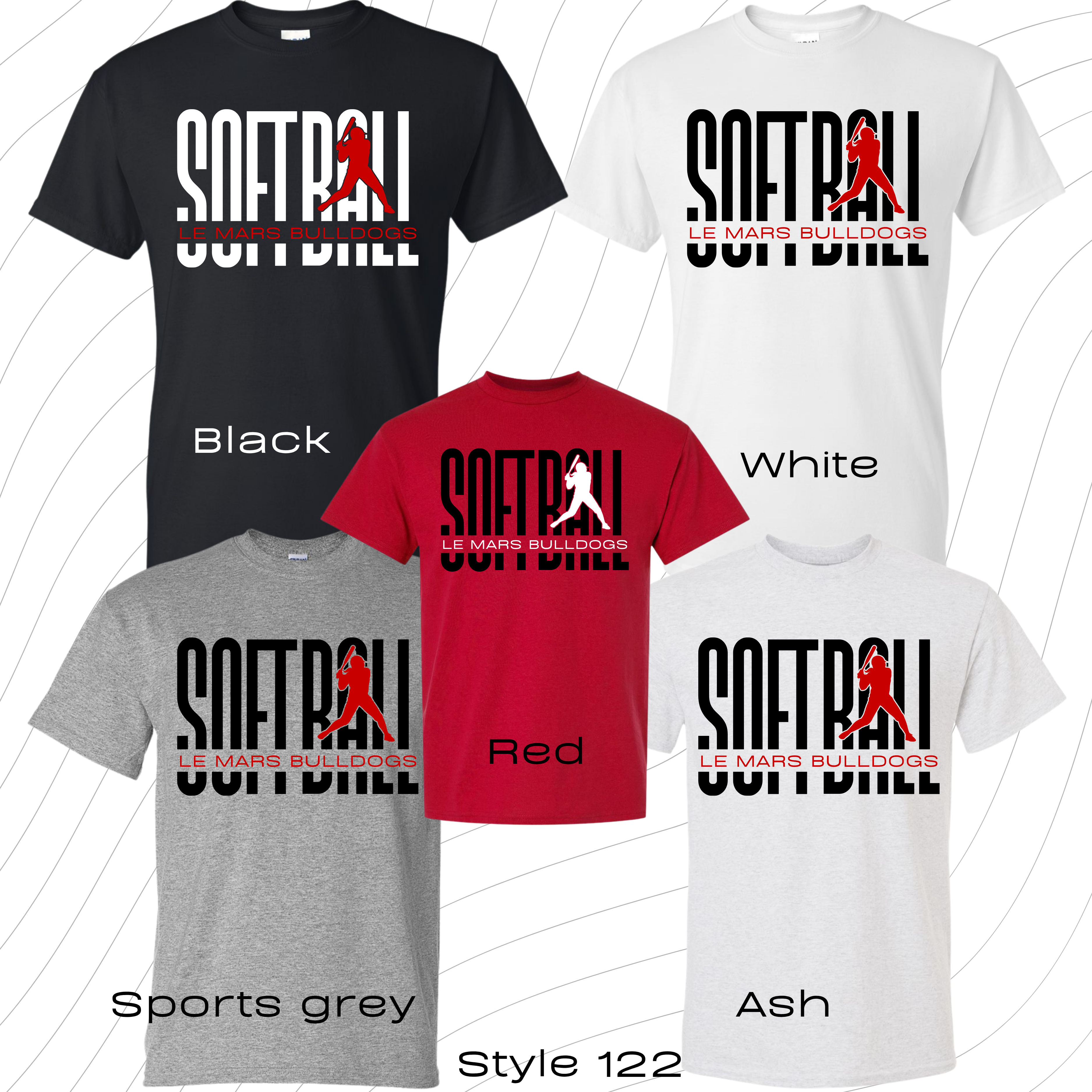 PRE-ORDER ADULT softball style 122 t-shirt