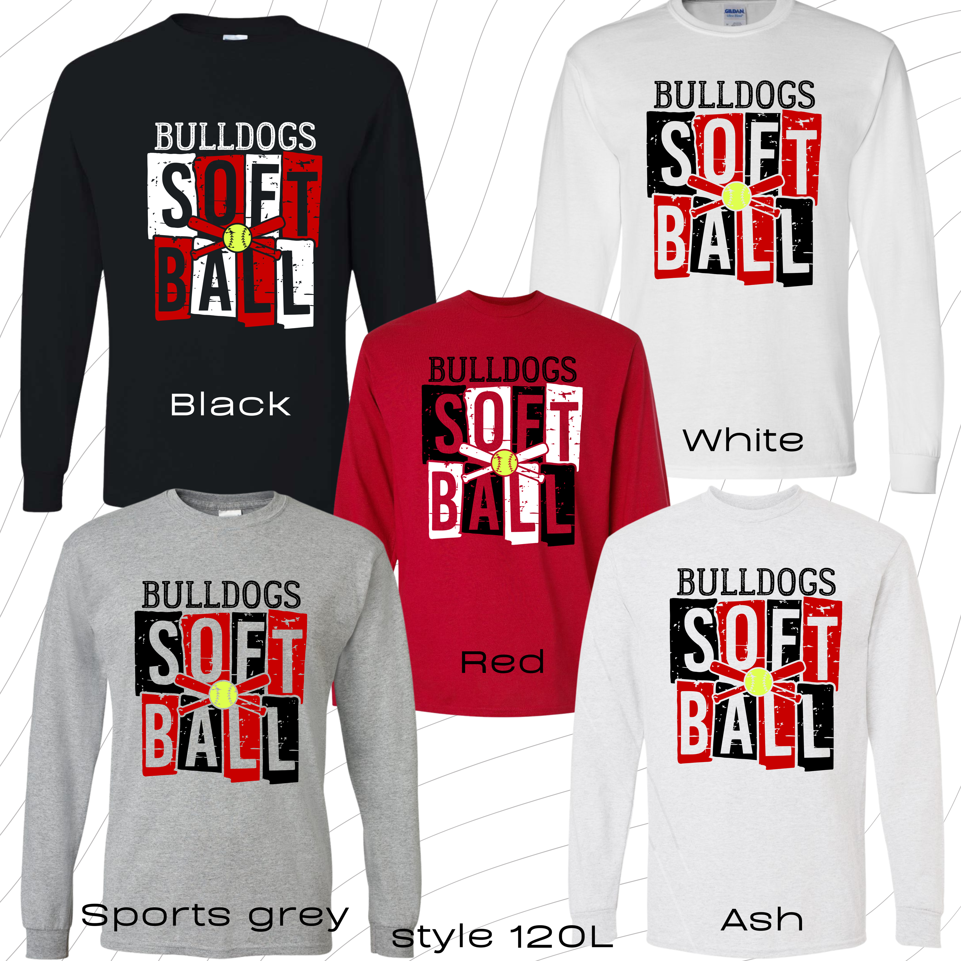 PRE-ORDER ADULT softball style 120 long sleeved t-shirt